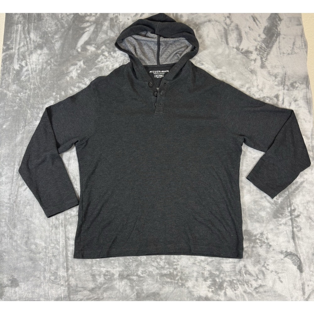 Mizzen & Main Hoodie Mens 2XL Gray Fairway Henley Performance Stretch